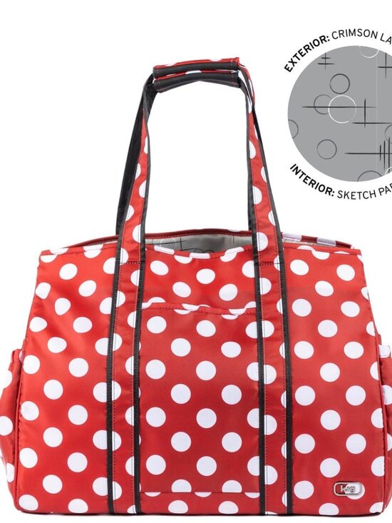 lug Handbags - LUG - Rover X-Large Carry-All Tote in Crimson Large Dot